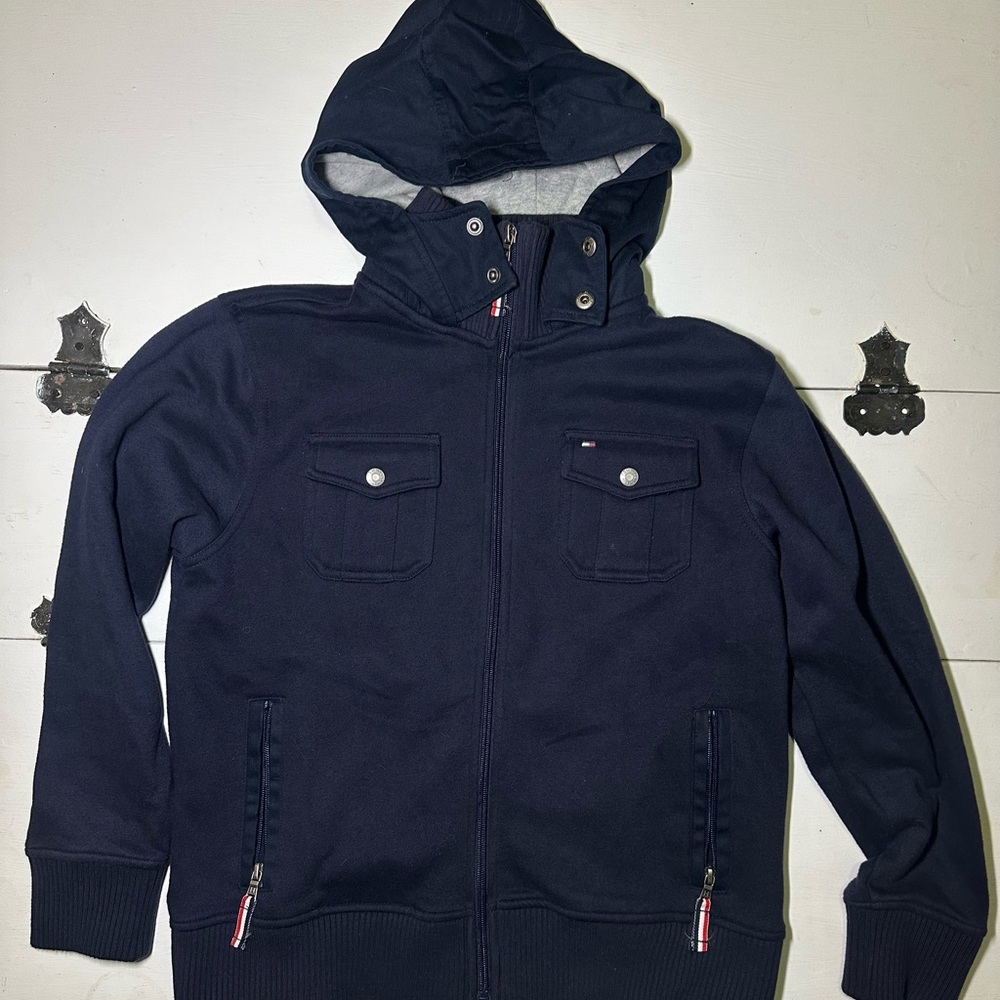 Tommy Hilfiger navy blue zip up hoodie